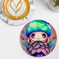 Conjuration Mushrooms Uv Print Round Tile Coaster by GardenOfOphir