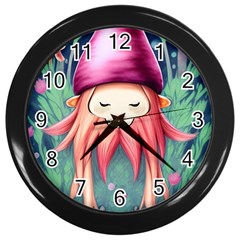 Toadstool Necromancy Mojo Wall Clock (black) by GardenOfOphir