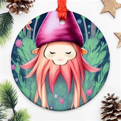 Toadstool Necromancy Mojo Round Ornament (two Sides) by GardenOfOphir