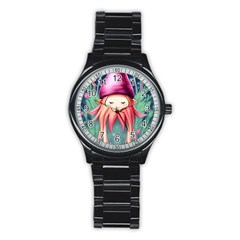 Toadstool Necromancy Mojo Stainless Steel Round Watch by GardenOfOphir