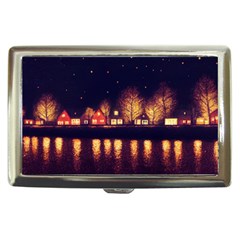 Night Houses River Bokeh Leaves Cigarette Money Case by Ravend