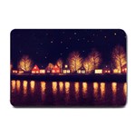 Night Houses River Bokeh Leaves Small Doormat 24 x16  Door Mat