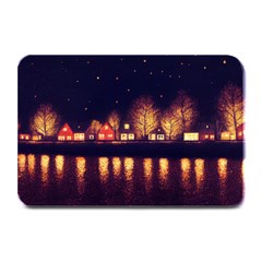 Night Houses River Bokeh Leaves Plate Mats by Ravend