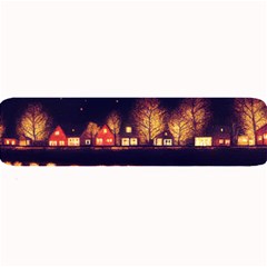 Night Houses River Bokeh Leaves Large Bar Mat by Ravend