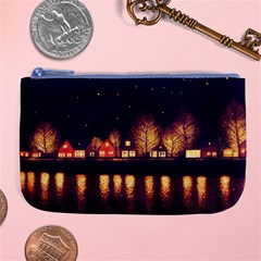 Night Houses River Bokeh Leaves Large Coin Purse by Ravend