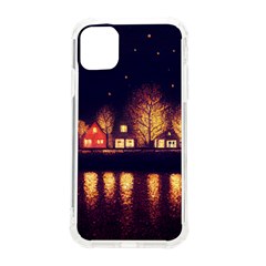 Night Houses River Bokeh Leaves Iphone 11 Tpu Uv Print Case by Ravend