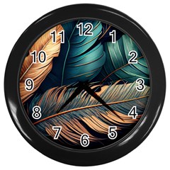 Ai Generated Leaves Foliage Plants Wall Clock (Black)