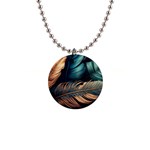 Ai Generated Leaves Foliage Plants 1  Button Necklace Front