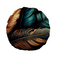 Ai Generated Leaves Foliage Plants Standard 15  Premium Round Cushions