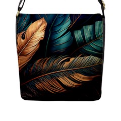 Ai Generated Leaves Foliage Plants Flap Closure Messenger Bag (L)