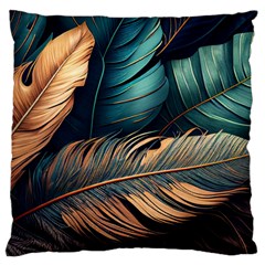 Ai Generated Leaves Foliage Plants Standard Premium Plush Fleece Cushion Case (One Side)