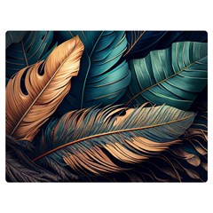 Ai Generated Leaves Foliage Plants Premium Plush Fleece Blanket (Extra Small)