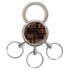 Books Bookshelf Bookcase Library 3-ring Key Chain by Ravend