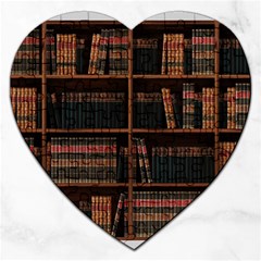 Books Bookshelf Bookcase Library Jigsaw Puzzle (heart) by Ravend