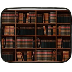 Books Bookshelf Bookcase Library Fleece Blanket (mini) by Ravend