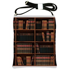 Books Bookshelf Bookcase Library Shoulder Sling Bag by Ravend