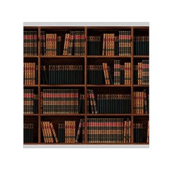 Books Bookshelf Bookcase Library Square Satin Scarf (30  X 30 ) by Ravend