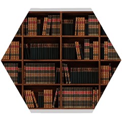 Books Bookshelf Bookcase Library Wooden Puzzle Hexagon by Ravend