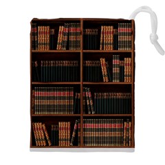 Books Bookshelf Bookcase Library Drawstring Pouch (4xl) by Ravend