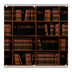 Books Bookshelf Bookcase Library Banner And Sign 3  X 3  by Ravend