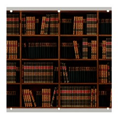 Books Bookshelf Bookcase Library Banner And Sign 4  X 4  by Ravend