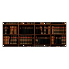 Books Bookshelf Bookcase Library Banner And Sign 8  X 3  by Ravend