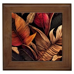 Ai Generated Leaves Tropical Palm Framed Tile by Ravend