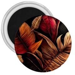 Ai Generated Leaves Tropical Palm 3  Magnets by Ravend