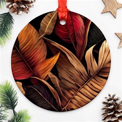 Ai Generated Leaves Tropical Palm Ornament (round) by Ravend