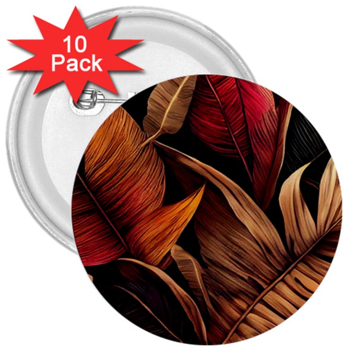 Ai Generated Leaves Tropical Palm 3  Buttons (10 pack) 