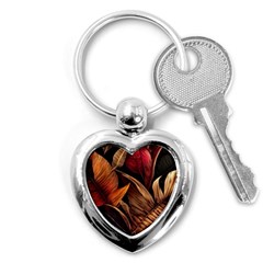 Ai Generated Leaves Tropical Palm Key Chain (heart) by Ravend