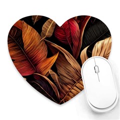 Ai Generated Leaves Tropical Palm Heart Mousepad by Ravend