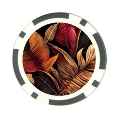 Ai Generated Leaves Tropical Palm Poker Chip Card Guard by Ravend