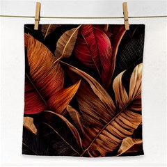 Ai Generated Leaves Tropical Palm Face Towel by Ravend