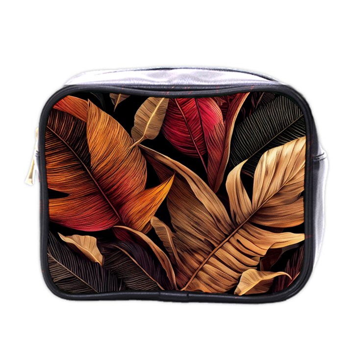 Ai Generated Leaves Tropical Palm Mini Toiletries Bag (One Side)