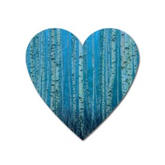 Forest Birch Nature Autumn Masuria Heart Magnet by Ravend