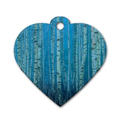 Forest Birch Nature Autumn Masuria Dog Tag Heart (two Sides) by Ravend