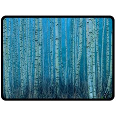 Forest Birch Nature Autumn Masuria One Side Fleece Blanket (large) by Ravend