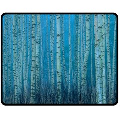 Forest Birch Nature Autumn Masuria One Side Fleece Blanket (medium) by Ravend