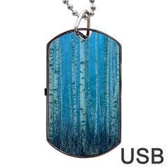 Forest Birch Nature Autumn Masuria Dog Tag Usb Flash (one Side) by Ravend