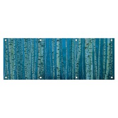 Forest Birch Nature Autumn Masuria Banner And Sign 8  X 3  by Ravend