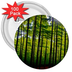 Green Forest Jungle Trees Nature Sunny 3  Buttons (100 Pack)  by Ravend