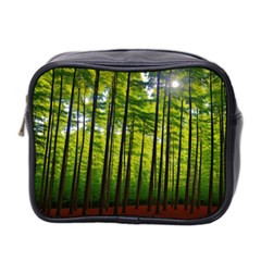 Green Forest Jungle Trees Nature Sunny Mini Toiletries Bag (two Sides) by Ravend