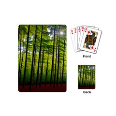 Green Forest Jungle Trees Nature Sunny Playing Cards Single Design (mini) by Ravend