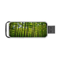 Green Forest Jungle Trees Nature Sunny Portable Usb Flash (one Side) by Ravend