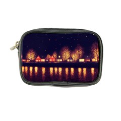 Night Houses River Bokeh Leaves Landscape Nature Coin Purse by Ravend