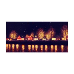 Night Houses River Bokeh Leaves Landscape Nature Yoga Headband by Ravend