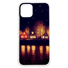 Night Houses River Bokeh Leaves Landscape Nature Iphone 12/12 Pro Tpu Uv Print Case by Ravend