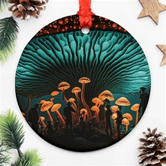 Mushroom Giant Explore 3d Ornament (round) by Ravend