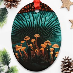 Mushroom Giant Explore 3d Ornament (oval) by Ravend